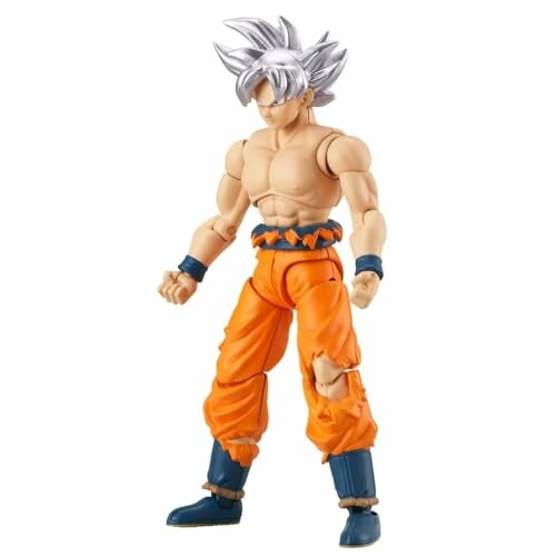 Anime action figure with silver hair and orange outfit