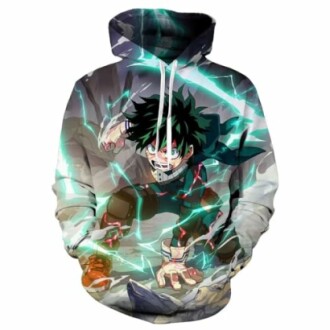 CHLOBLOM Adult Deku Hoodies Cosplay Costume Shoto Novelty Pullover Sweatshirt