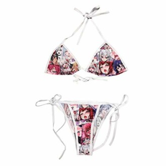 Anime print bikini with character faces