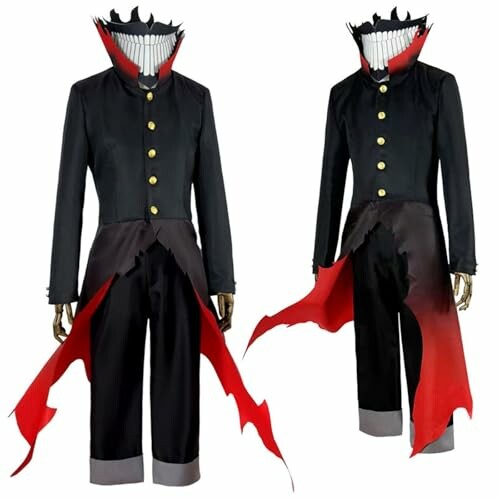 Anime vampire-inspired black and red costume with jagged edges.