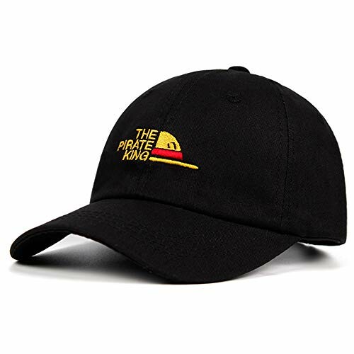 Black baseball cap with 'The Pirate King' hat embroidery