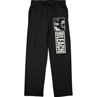 Black pajama pants featuring Bleach anime design.