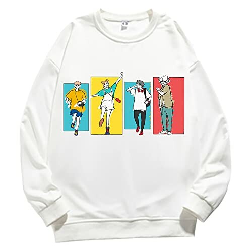 Sweatshirt with colorful dancing figures illustration