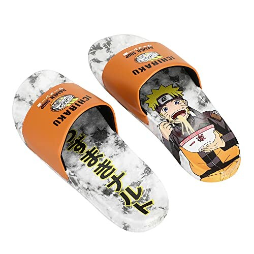 Orange slides featuring anime character eating ramen.