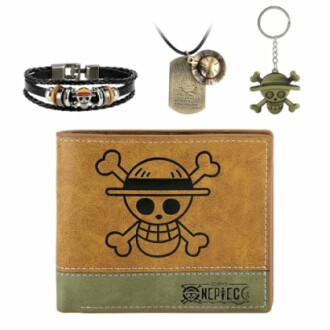 4 PCS OnePiece Luffy Bifold Wallet Anime Set