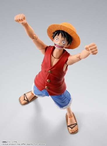 One Piece action figure with straw hat and red vest