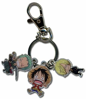 One Piece Luffy, Zoro & Sanji Metal Keychain