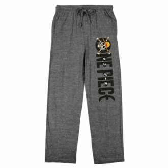 Gray pajama pants with One Piece logo