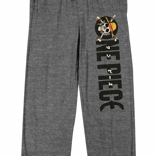 Bioworld One Piece (Manga) Title Logo Men's Heather Gray Sleep Pants