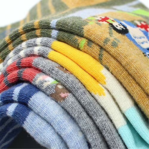 Stack of colorful patterned socks.