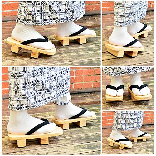 Person wearing traditional Japanese geta sandals.