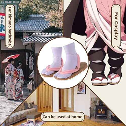 Traditional Japanese sandals for kimono and cosplay use.