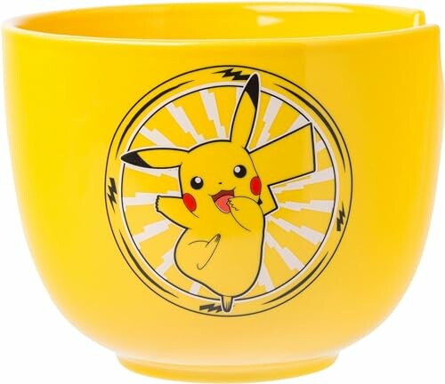 Yellow bowl with Pikachu design